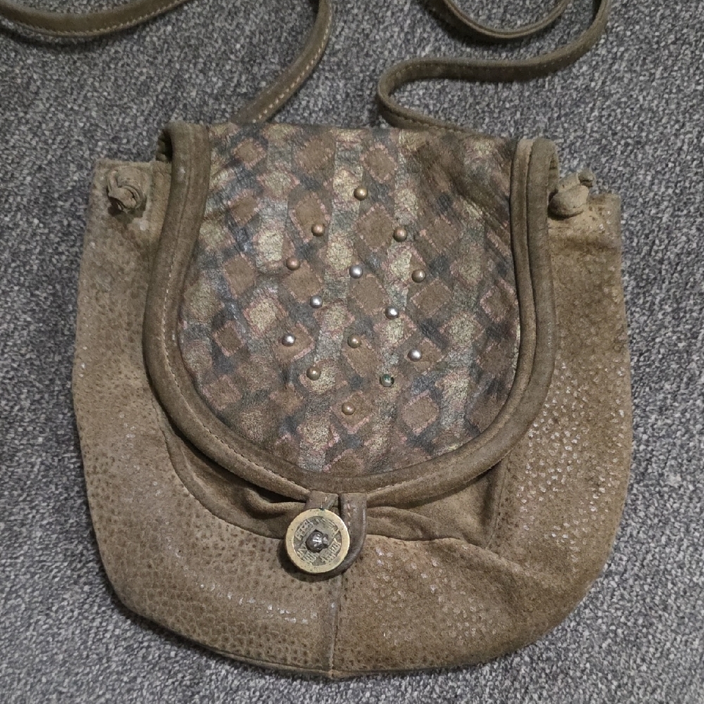 Vintage Leather Hedy Peterson Women's Bag Brown With Gold Undertones